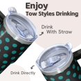 thumbnail image 4 of 20oz Textured Handle Tumbler with Geometric Design, Stainless Steel Double Wall Insulated Travel Mug, Leak Proof Straw Lid, 4 of 5
