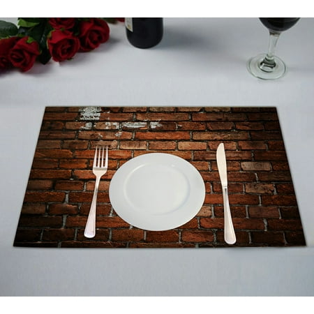 

GCKG Vintage Red Brick Placemat 12x18 Inch Set of 2