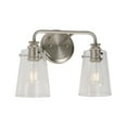 thumbnail image 3 of Ronna 2-Light Brushed Nickel Bath Light with Clear Glass - Brushed Nickel, 3 of 5