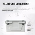 thumbnail image 6 of 65 Quart Hard Large Cooler Insulation Portable Ice Chest Box with Wheels and Handle,High Performance Popular Cooler Box for Beach Drink Beverage Camping Picnic Fishing Boat Barbecue, White, 6 of 8