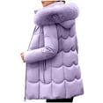 thumbnail image 6 of FRSASU Women's Button Cotton Jacket Winter Trendy Solid Color Casual Warm Loose Long Sleeve Outwear Purple, 6 of 8