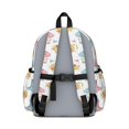 thumbnail image 3 of Dinosaur and Floral White Pattern Cute School Backpack with Padded Back and Adjustable Shoulder Straps 13.4"x11"x4.7", 3 of 5