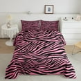 thumbnail image 2 of Manfei Geometric Stripes 2pcs Bedding Comforter Set,Black Pink Twin Comforter Sets,Zebra Print Bedding Set,Microfiber Abstract Room Decor,Reversible, 2 of 8