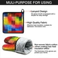 thumbnail image 7 of Colorful Rainbow Checkered Pattern Kitchen Oven Mitt and Pot Holder Sets 2 Pcs for Baking, Cooking and Grilling, Heat Resistant Up To 392 °F, 7 of 7