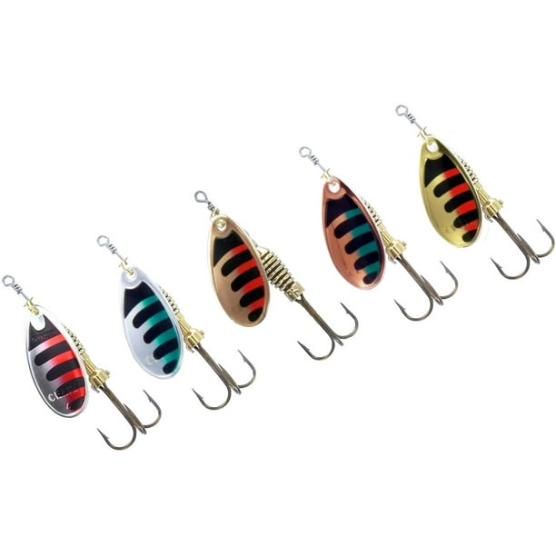 Iguohao Fishing Spinners Set Of 5, Best Selections From Mepps, Savage Gear, Blue Fox, Rublex - Best Lures For Bass, Trout, Salmon, Crappie And Musky F
