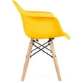thumbnail image 6 of 2xhome - Toddler Kids Size Yellow Modern Plastic Chair With Wood Leg Armchair, 6 of 8