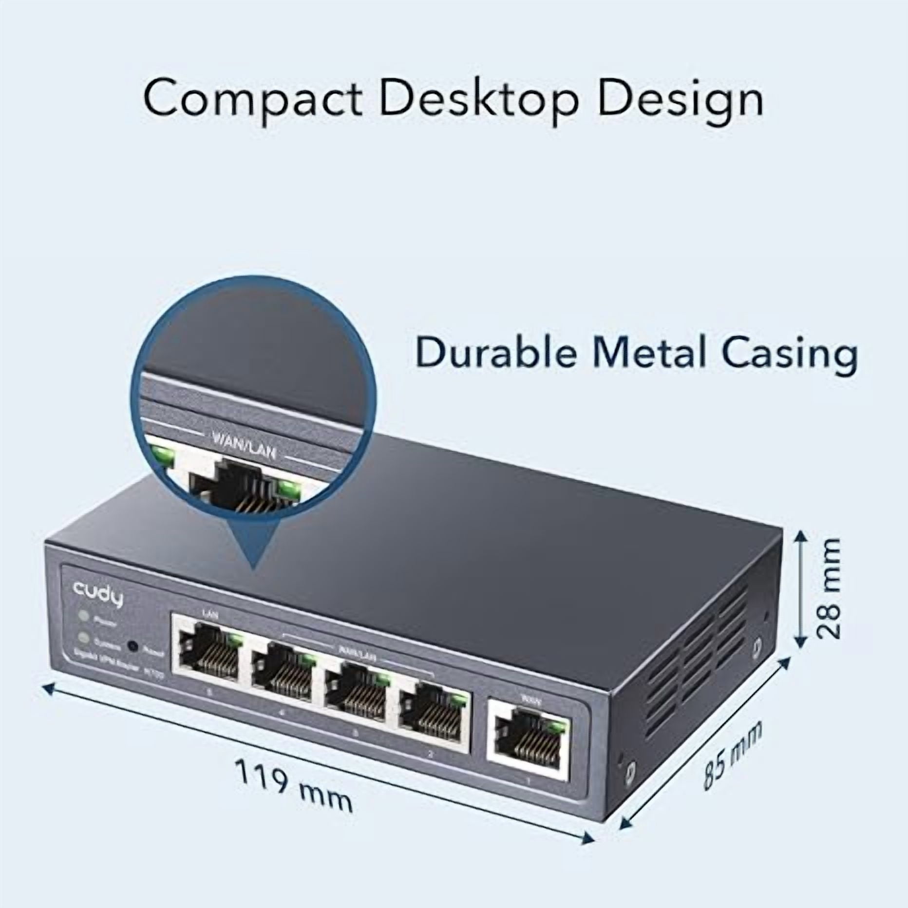 Cudy R700 Gigabit Multi-WAN VPN Router with Load Balancing, 4 WAN Ports, WireGuard/OpenVPN for Small Business Network