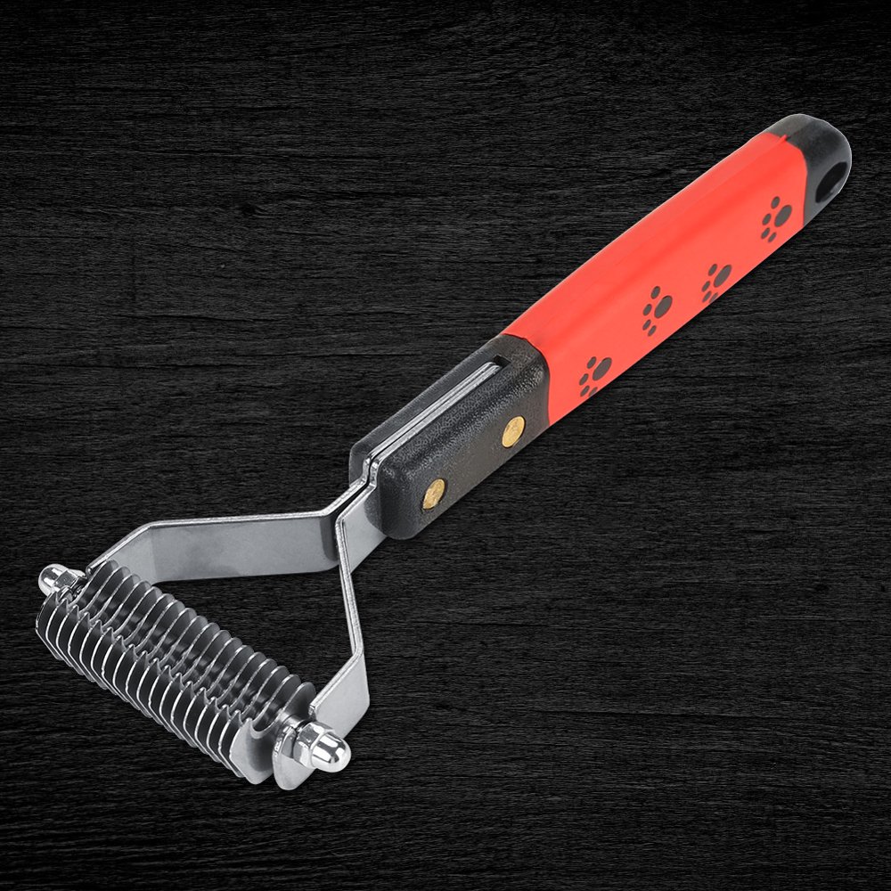 Tebru Pet Hair Comb Stainless Steel Pin Grooming Deshedding Tool for