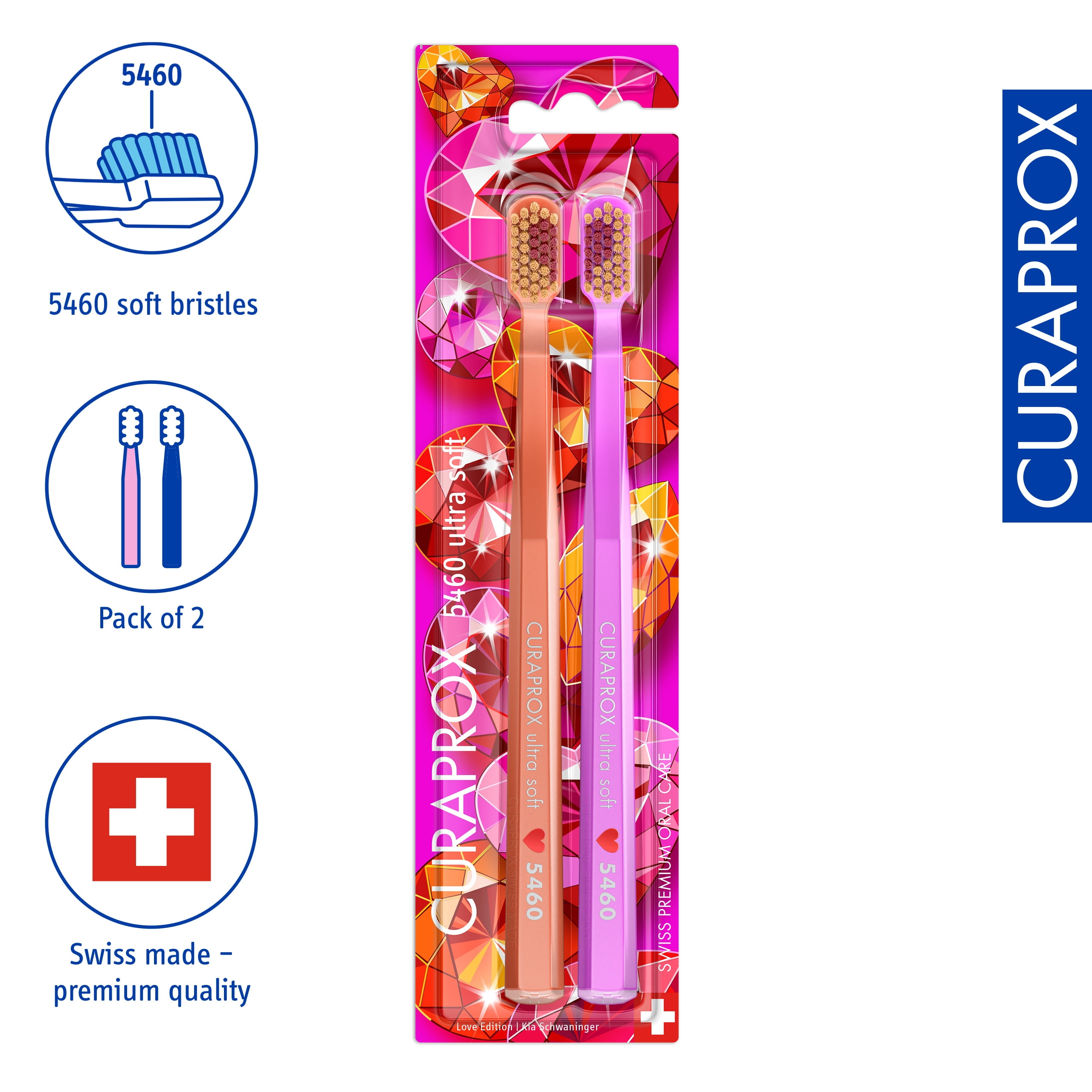 CS 5460 Love Edition 2026, 2 pcs, Ultra Soft & Gentle Toothbrush