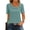 Army Green, variant on LWavelet Women's Puff Sleeve Blouse Short Sleeve Tops Asymmetrical Neck Button Decor Casual Basic Tee Blue S