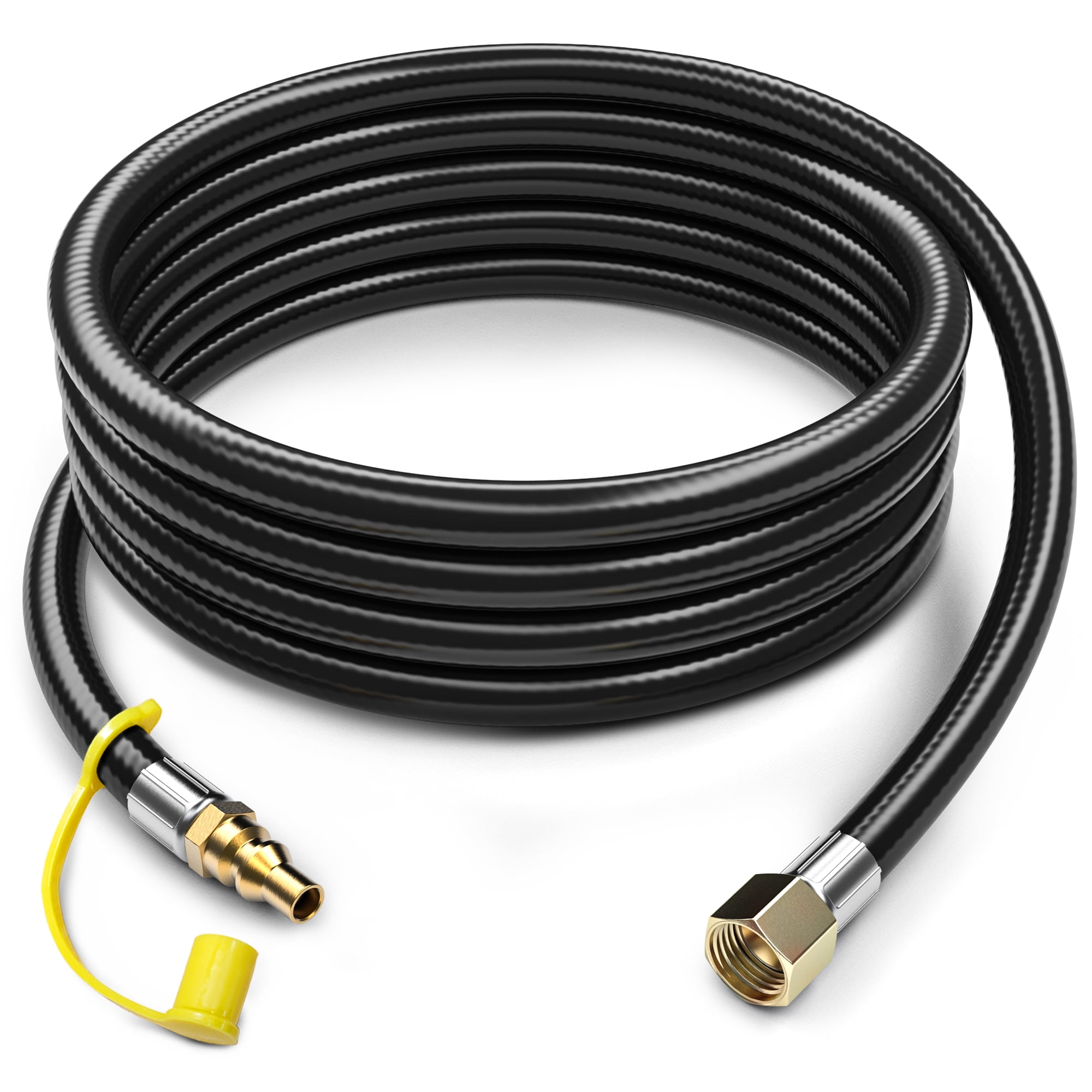 PatioGem 18FT Quick Connect Propane Hose for RV to Grill, RV Propane Quick Connect Hose, RV Propane Hose, 3/8'' Female Flare Fitting With 1/4'' Full Flow Male Plug