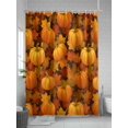 thumbnail image 5 of Fall Shower Curtain Orange Pumpkin Shower Curtains for Bathroom Thanksgiving Decor, Waterproof Polyester Shower Curtain Set with Hooks, Extra Long 72" x 78" Orange Maple Leaves, 5 of 6