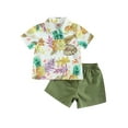 thumbnail image 2 of Toddler Baby Boy Hawaiian Outfit 6M 12M 18M 24M 3Y 4Y Short Sets Short Sleeve Button Down Shirt Elastic Waist Shorts Clothes, 2 of 9