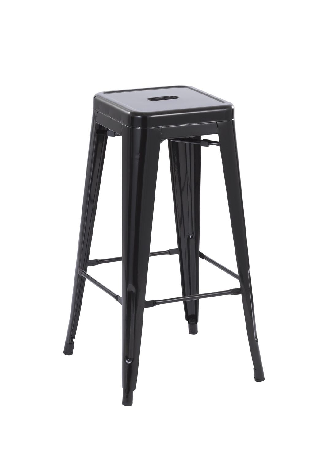 Howard 30inch Metal Stackable Barstool, Set of 4, Black