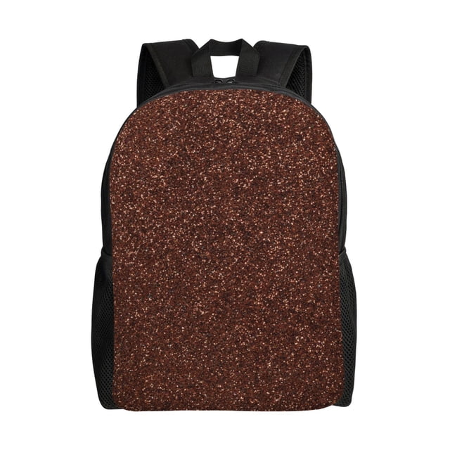 Easygdp Dark Brown Glitter Mochila Versátil y Elegante: Comodidad, Almacenaje y Durabilidad para la Universidad, Trabajo, Viajes y Uso Diario