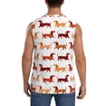 thumbnail image 4 of Fotbe Dachshund Walking Men's Camiseta sin Mangas Estampada para Hombres, Playera Casual para Gimnasio, Entrenamiento, Playa-Small, 4 of 7
