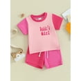 thumbnail image 3 of Qtinghua 2Pcs Infant Toddler Baby Boy Girl Summer Outfits Short Sleeve Contrast Color Tops and Shorts Clothes, 3 of 9