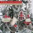 thumbnail image 2 of 4 Pcs Burlap Christmas Ornaments Set, Funny Unique Mini Christmas Tree Ornaments Bulk, Rustic Christmas Decorations Clearance Decor, Small Red Plaid C, 2 of 5