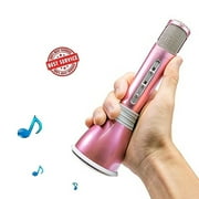 Tagital Universal Bluetooth Wireless Speaker Microphone Handheld Cellphone Mic, Compatible with Apple iPhone Android Smartphone PC for Music Playing, Singing Anytime (Pink)