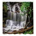 thumbnail image 2 of Ambesonne Waterfall Shower Curtain, Jungle Wonders Natural, 69"Wx75"L, Lime Green Dark Cocoa, 2 of 4