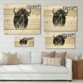 thumbnail image 4 of Designart 'Black and White Portrait Of Buffalo IV' Farmhouse Print on Natural Pine Wood, 4 of 5