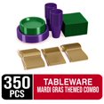 thumbnail image 3 of Exquisite 350 Piece Mardi Gras Paper Party Plates & Tableware Dinnerware Set, 3 of 10