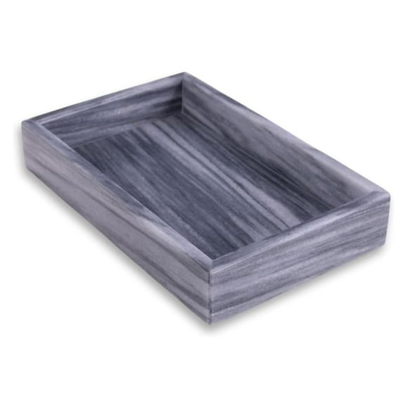Gray Marble Guest Towel Tray Bathroom & Kitchen Counter Organizer for Napkins &