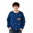 thumbnail image 2 of ITSAME Long Sleeve T Shirt for Boys, Trendy Prints Round Neck Loose Fit Causual Puulover Tees Navy 11-12 Years, 2 of 5