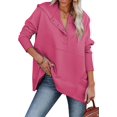 thumbnail image 1 of Femmes Casual Bouton V Sweat à Capuche Pull Oversize avec Poches, 1 of 5