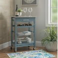 thumbnail image 2 of Linon Clarke 4-Tier Mobile Serving Cart with Stainless Steel Top, 22.75" Length, Blue, 2 of 14
