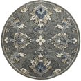 thumbnail image 1 of LR Home RUGSA99649GRY30RD Traditional Gray Floral Jacobean Round Rug, 1 of 2