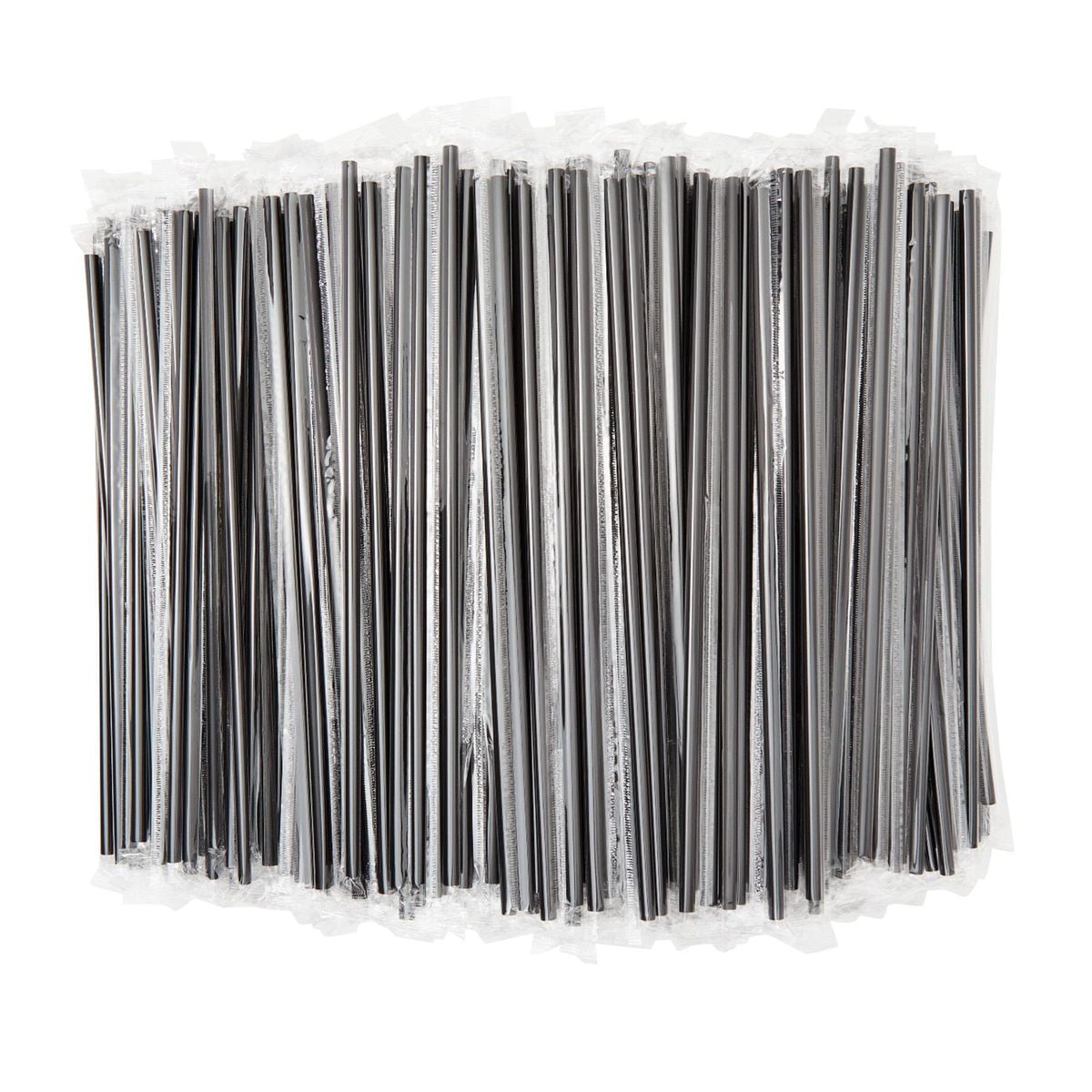 Paper Straws Super Jumbo 8mm 7.75" Disposable Black Individually Wrapped 600pcs 