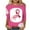 Pink-E, variant on WREESH Womens Breast Cancer Awareness Shirts Three Quarters Sleeve T-Shirts Casual Crewneck Bleach Tops Pink Ribbon Printed Tees Loose Comf Workout Blouses Pink E