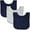 Navy/Navy/Heather, variant on Marky G Apparel Baby Premium Jersey Contrast Trim Bib (Pack of 3)