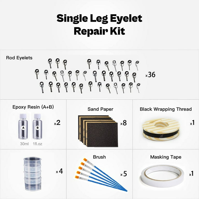 Fishing Rod Tip Repair Kit with Glue for Fishing Pole Tip Replacement 