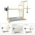 thumbnail image 4 of Soportes de juego para loros y juguetes de taza Puente de escalada de madera Cacatúa Parque de juegos Pájaro A, 4 of 9