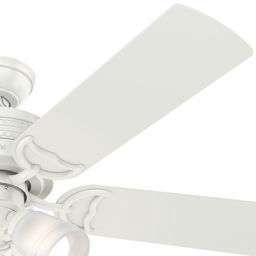 Hunter 52 Prim Brushed Nickel Ceiling Fan With Light