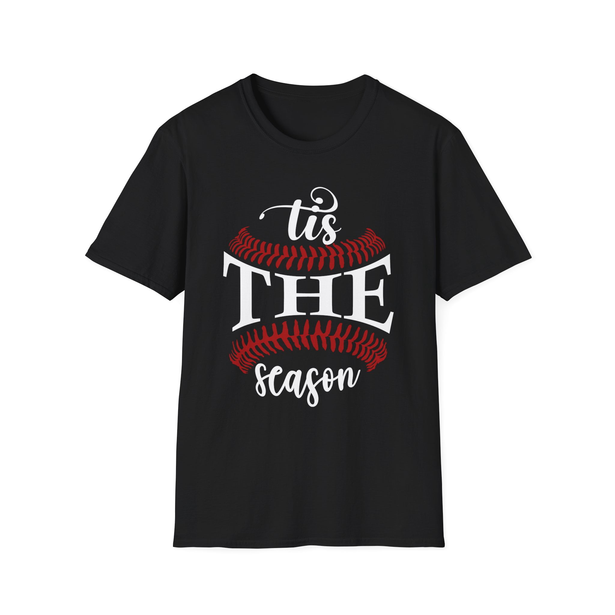 Tis The Season Baseball, Gildan Unisex Softstyle Shirt, Graphic Tee, S-3XL