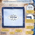 thumbnail image 3 of Zion Judaica Silk Passover Seder Round Matzo Cover Set 17" Fits Round or Square Matzos 3 Pocket Matzah Holder Rectangle Matsa Afikoman Bag Blue Renaissance Collection Pesach Table Decorations, 3 of 4
