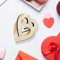 thumbnail image 1 of Ofertas del Prime Day de Lisbinx hoy 2025. Adorno de San Valentín con doble corazón de madera y hebilla de anilla de doble corazón de madera. Cadena decorativa en forma de corazón., 1 of 7