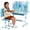 Blue #5, variant on Floseru Kids Desk and Chair Set, Height Adjustable Kids Study Table and Chair Set, Children School Desk with Storage Drawer and Book Stand, Ergonomic Child ToddlerDesk with Sitting Posture Corrector