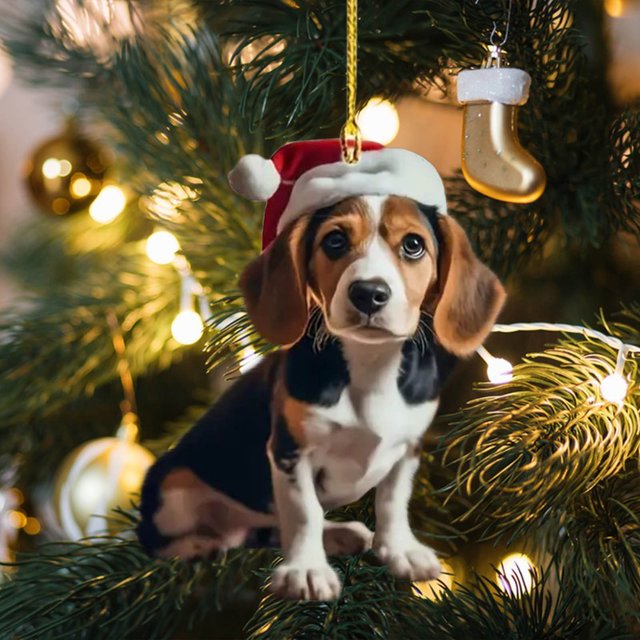 Xihbxyly Ofertas Especiales Del Prime Day Adorno Navideño Plano para Coche y Forma de Perro, Adorno Navideño Colgante para Árbol de Navidad, Adorno Navideño Colgante para Coche