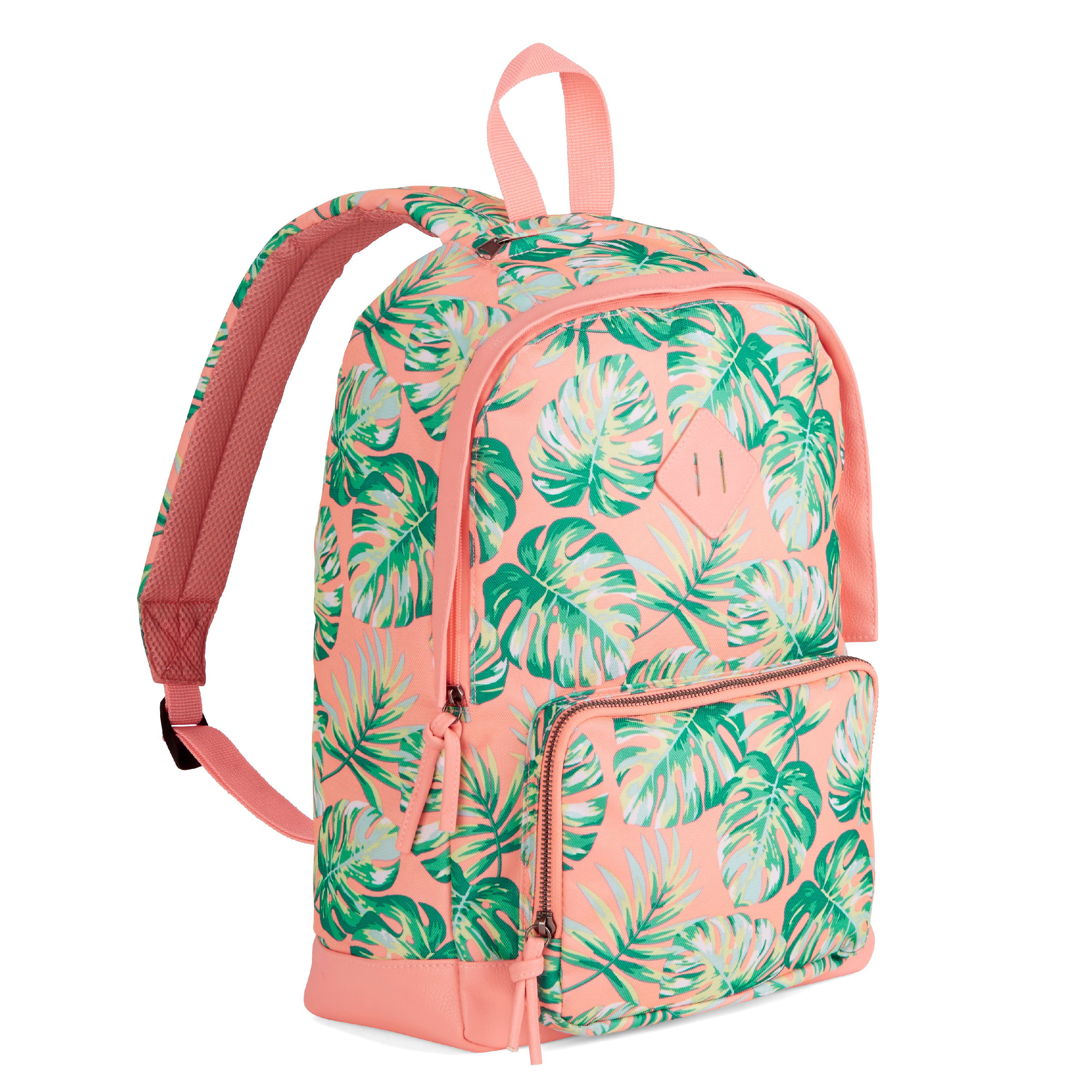 Woman Backpack Topical Eaves And Flowers Shoulder Bag Daypack for Girls School Bag