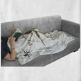 thumbnail image 6 of Compass Soft Flannel Fleece Blanket, Calming Faded Windrose Sailing Movement Action Finding Your Way Ocean Exploration, Cozy Plush for Indoor and Outdoor Use, 50" x 70", White Brown, by Ambesonne, 6 of 6