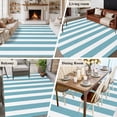 thumbnail image 4 of Large Area Rug 6'x9',Aqua Striped Non-slip Runner Carpet for Living Room/Bedroom/Office,Modern Farmhouse Blue White Stripes Outdoor Indoor Rectangle Area Rugs Floor Mat for Kitchen/Dining Room, 4 of 9