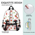 thumbnail image 5 of Strawberry and Dot White Pattern Cute School Backpack Bag for School with Padded Back and Adjustable Shoulder Straps 15.25"x11.5"x5.25", 5 of 5