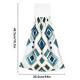 thumbnail image 6 of Yayeee Kitchen Hanging Hand Towels Set of 2 with Loop Bathroom Absorbent Tie Towel, Green Geometric Pattern, 6 of 7