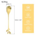 thumbnail image 2 of Unique Bargains 10Pack 4.8' Stainless Steel Leaf Coffee Spoon Tableware Dessert Spoons, Gold, 2 of 4