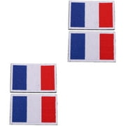 4 Pcs National Flag Stickers Embroidery Patch Embroidered Applique Adhesive Cloth Patches Banner