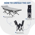 thumbnail image 5 of Simenmax Folding Camping Cot with Mattress, Heavy Duty Portable Bed for Adults, Quick Setup Travel Cot for Guest or Outdoor Use, Gray, 5 of 7